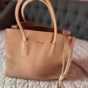Furla Beige Leather Tote